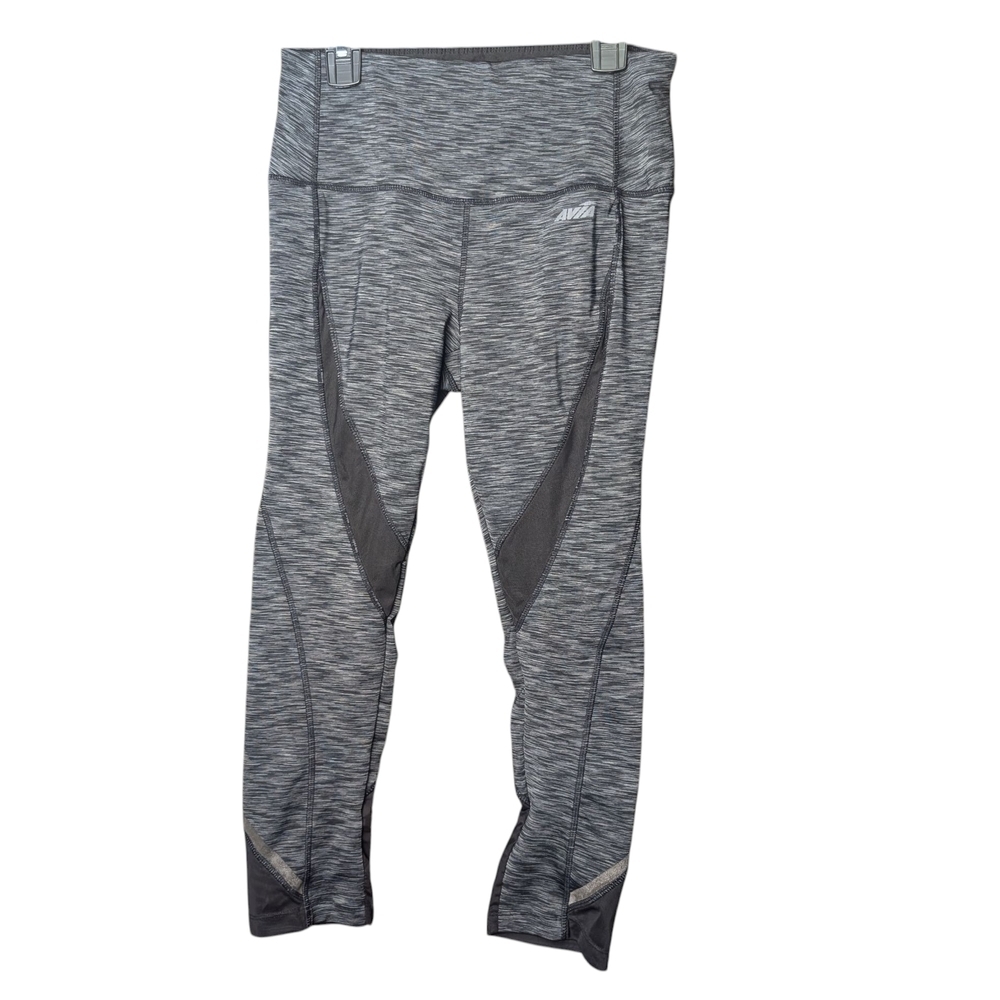Avia Gray Athletic Leggings Women's S Yoga Workout Everyday Casual Mesh EUC